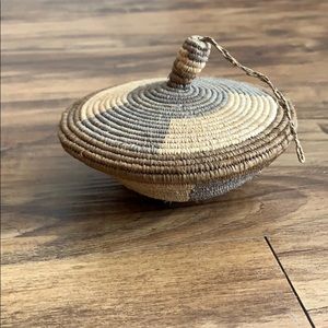 Handmade Woven Bowl with Lid.